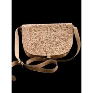 Patricia Nash Bag Women’s 1Size Leather Tooled Saddle Bag Mint Cond. Honey Color